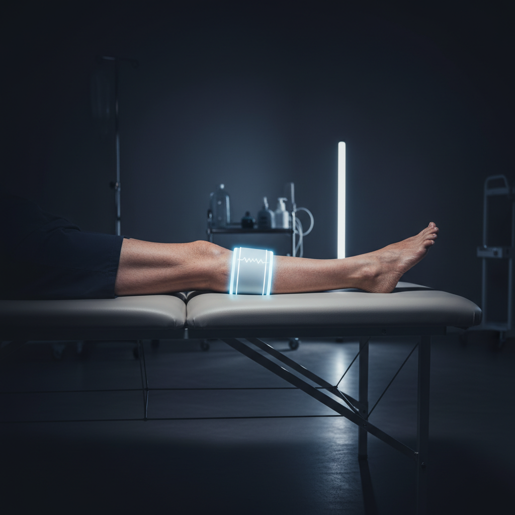 Stroke survivor's leg with PEMF